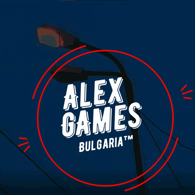 a logo for alex games bulgaria shows a street light