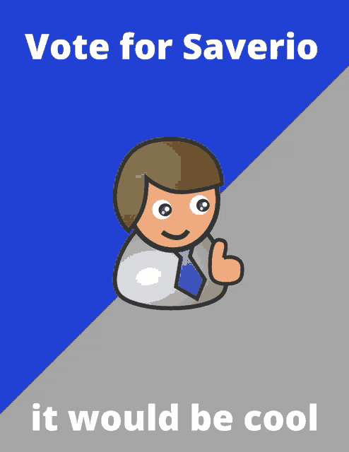 a poster that says vote for saverio on it