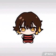 a cartoon drawing of a girl with a striped shirt and lightning bolts on her ears