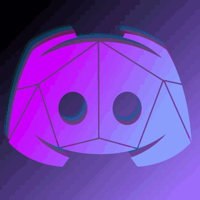 a purple and blue discord logo with a smiley face