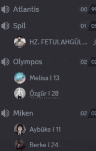 a screenshot of a chat with atlantis spil olympos and melisa i 13