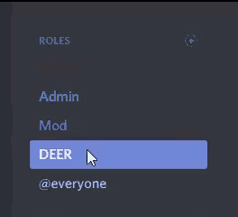 a screenshot of a discord server showing the roles for deer admin and mod