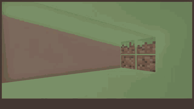 a drawing of a room with a few blocks of dirt on the walls