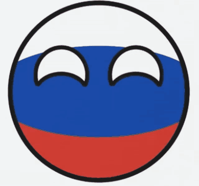 a drawing of a russian ball with a smiley face