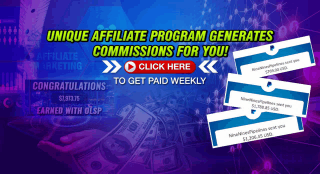 a purple and blue advertisement for an affiliate program