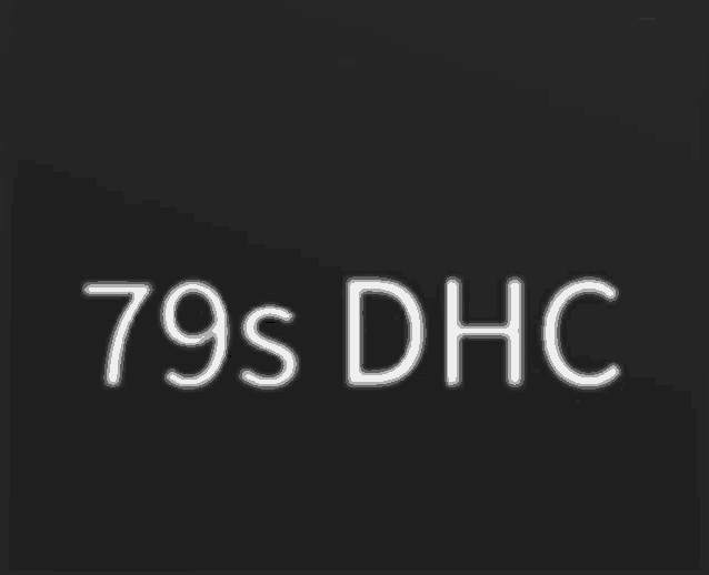 the 79s dhc logo is on a black background