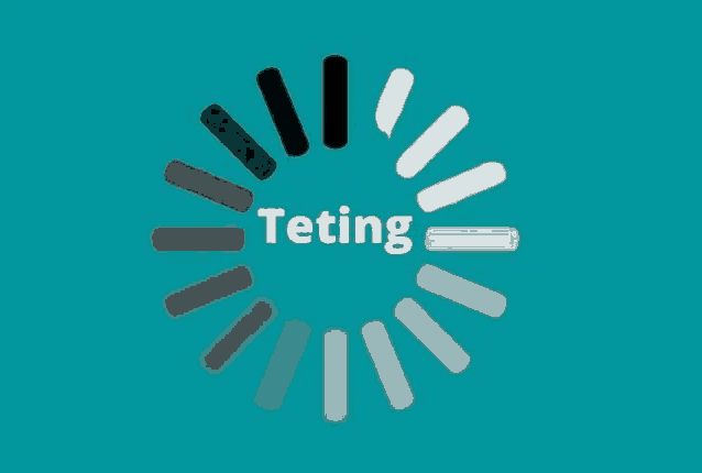 a loading circle with the word teting written on it