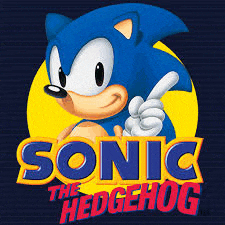 a sonic the hedgehog poster with a blue hedgehog pointing