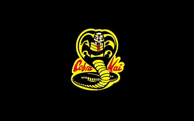 the cobra kai logo is on a black background .