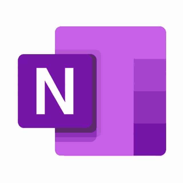 the microsoft note app icon is purple and has a white letter n on it .