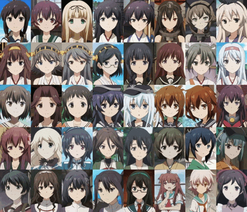 a collage of anime girls with different hairstyles and outfits