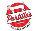 a logo for portillo 's chicago 's best beef restaurant