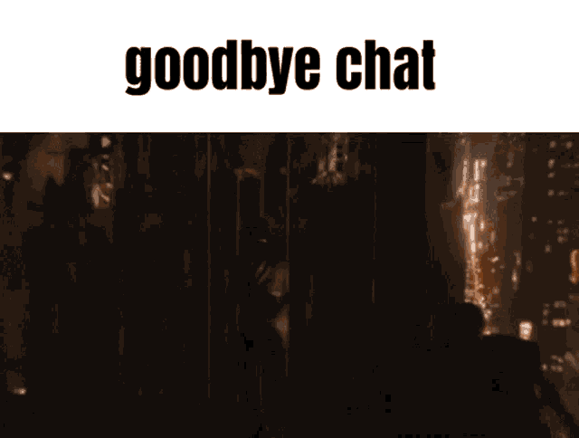 a screenshot of a video with the words goodbye chat on it