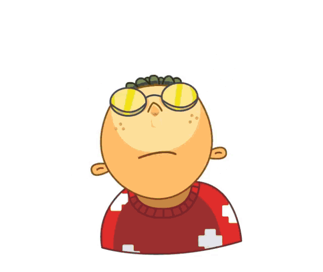 a cartoon of a person with glasses screaming with a lightning bolt behind them