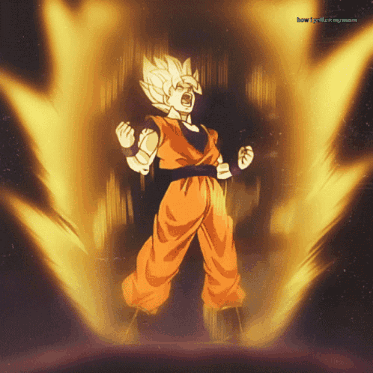 a picture of a cartoon character called goku with the words how to relax my mom below him