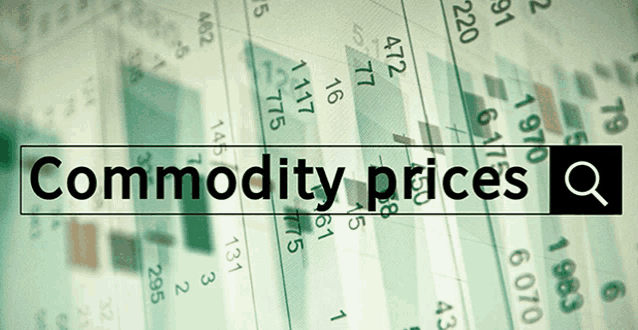 a commodity prices search bar is displayed in front of a chart