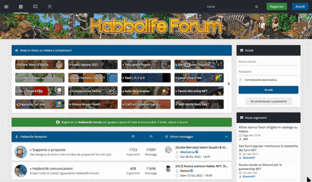 a screenshot of the habbolife forum webpage