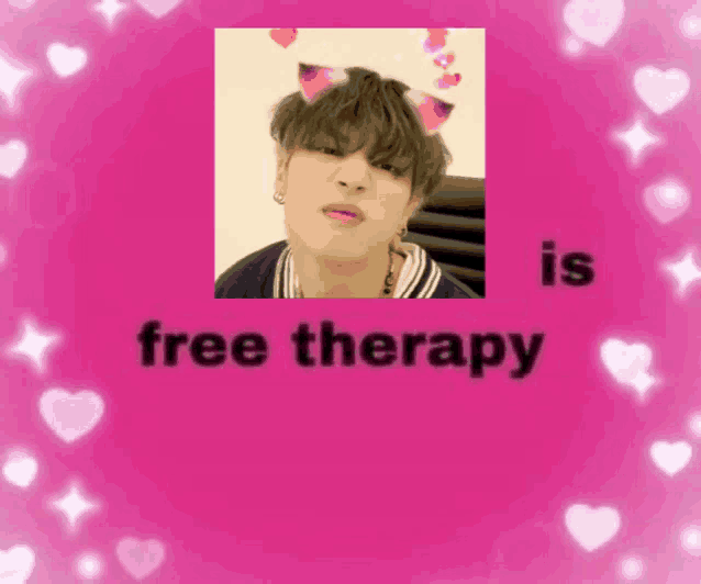 a picture of a boy with cat ears and the words free therapy