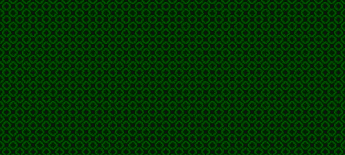 a green and black geometric pattern with circles on a black background .