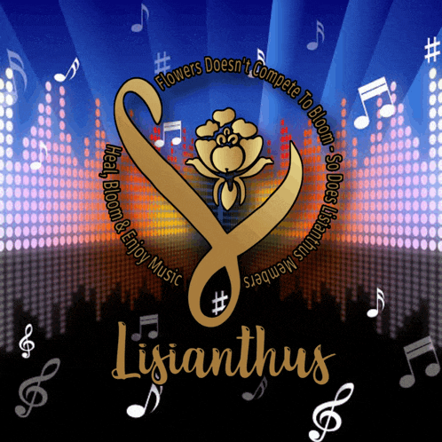 a logo for lisiansthus with a flower and music notes