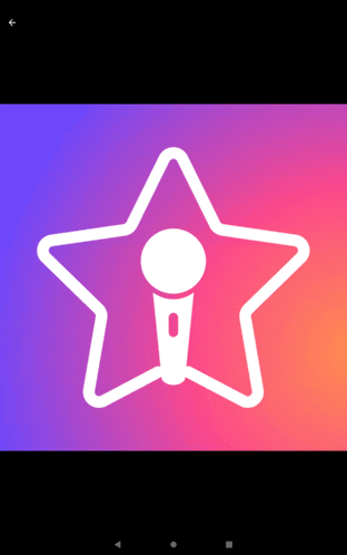 a star with a microphone inside of it on a purple and pink background