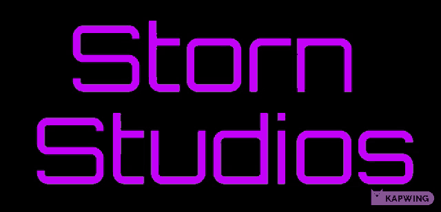 a black background with purple letters that say storm studios