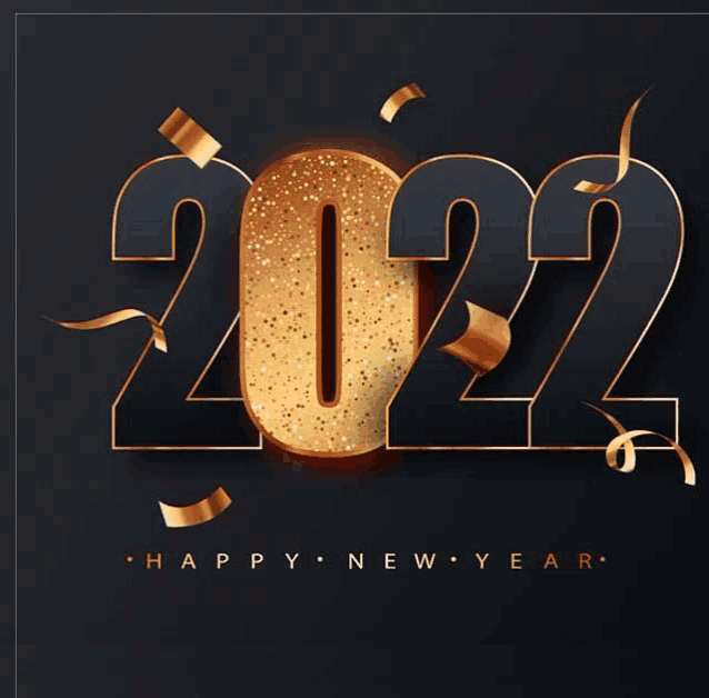 a black and gold new year 's greeting card