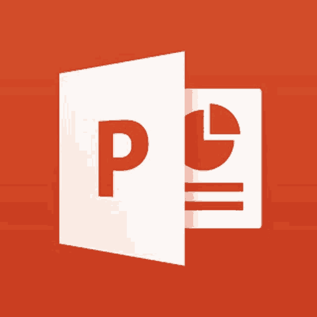 a powerpoint logo on a red background with the letter p on it