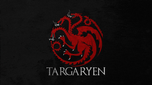 a black background with a red dragon and the word targaryen on it