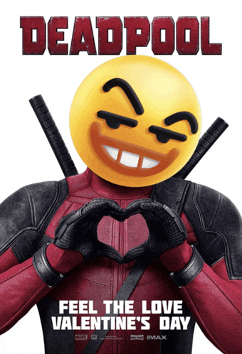 a movie poster for deadpool with a smiley face