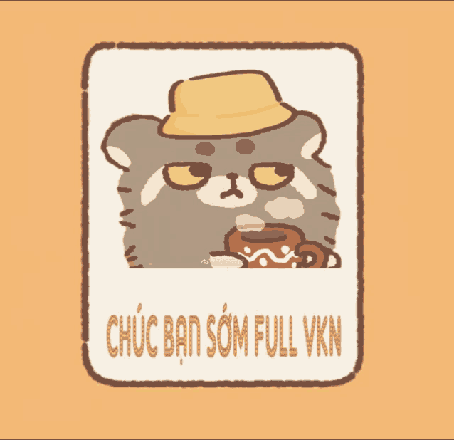 a picture of a raccoon wearing a hat and holding a cup