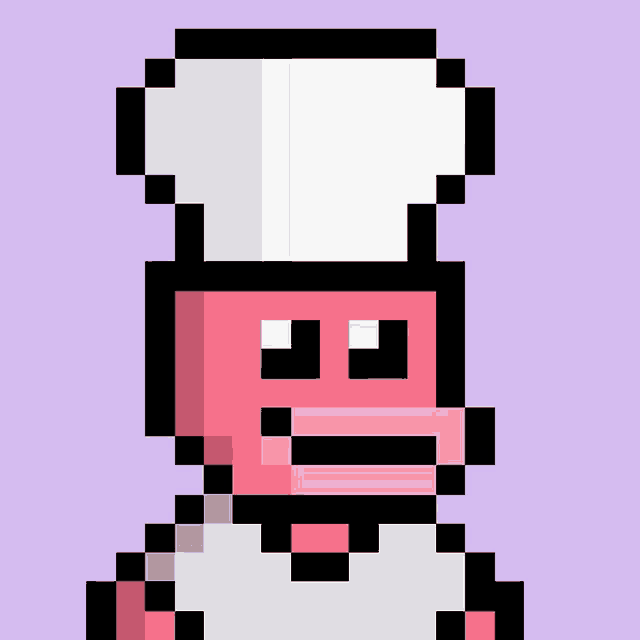 a pixel art monkey wearing a chef 's hat and apron