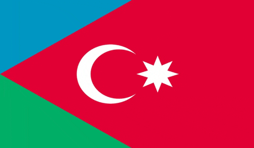 the flag of azerbaijan has a crescent moon and a star on it