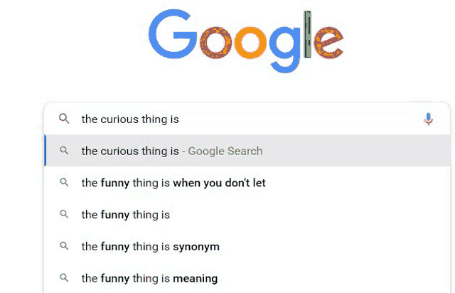 a google search for the curious thing is on a computer screen