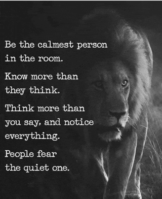 a black and white photo of a lion with a quote