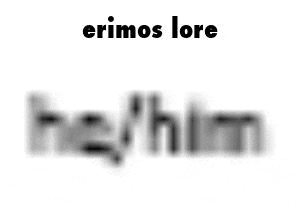 a blurry picture of the word eramos lore written in black on a white background .