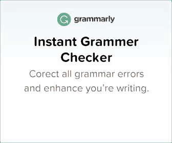 an advertisement for grammarly instant grammer checker with a try now button