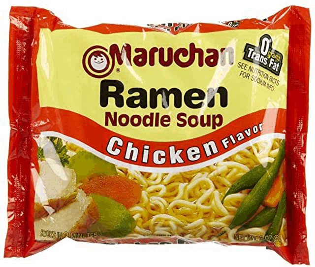 a bag of maruchan chicken ramen noodle soup