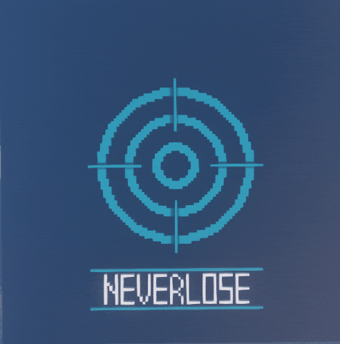 a blue target with the word neverlose below it