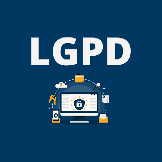 a blue background with the word lgpd written on it