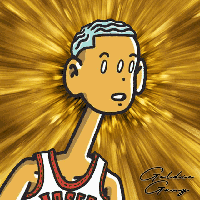 a cartoon of a man wearing a jersey that says chicago