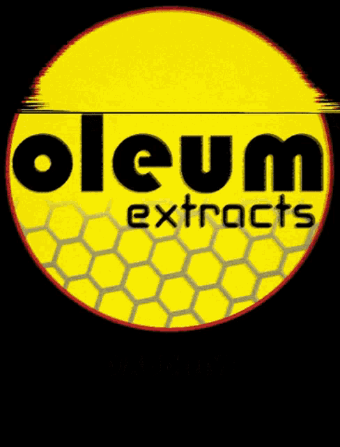 a yellow and black logo for olcum extracts says no additives just oil