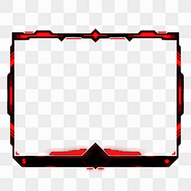 a red and black border on a transparent background