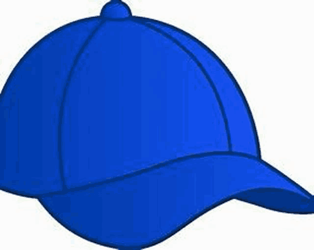 a blue baseball cap with a visor on a white background .