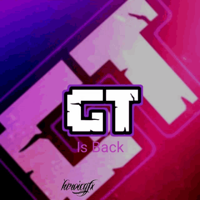 a logo for gt is back on a pink background