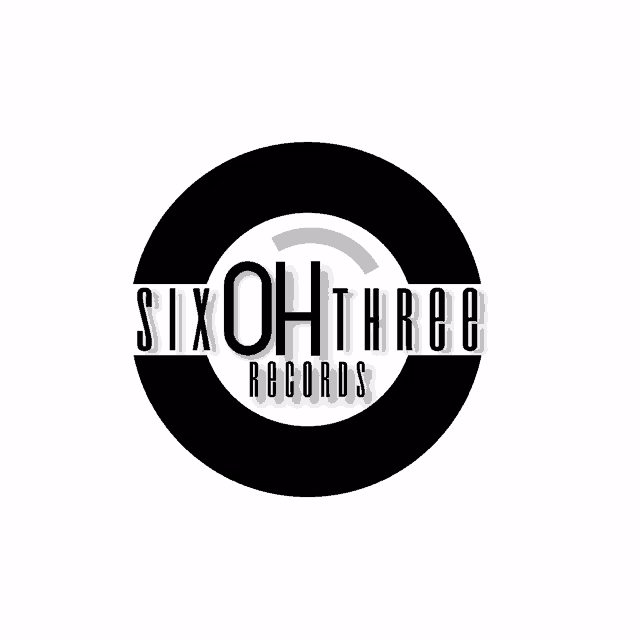 a logo for six oh three records with a black circle