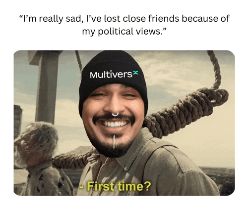 a man wearing a beanie that says multivers