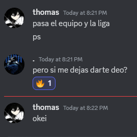 a screenshot of a text message between thomas and okei