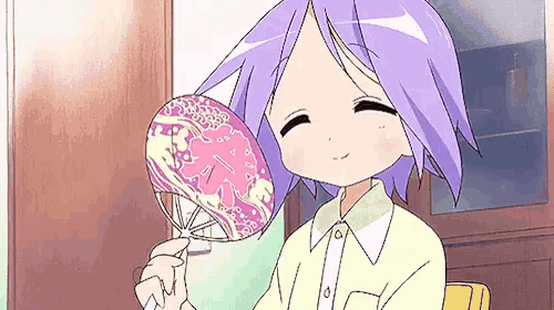 涼しい　扇子　夏　アニメ GIF