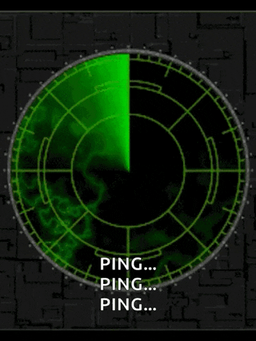 a radar screen that says ping ping ping on it